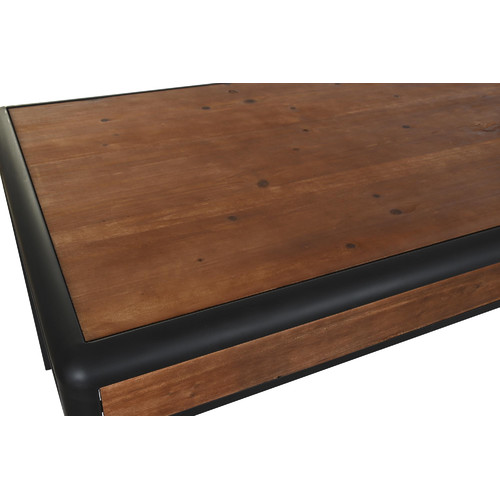 MESA COMEDOR ABETO METAL 160X80X79 MARRON OSCURO