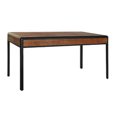 MESA COMEDOR ABETO METAL 160X80X79 MARRON OSCURO