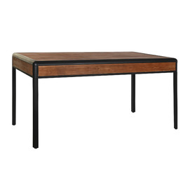 MESA COMEDOR ABETO METAL 160X80X79 MARRON OSCURO