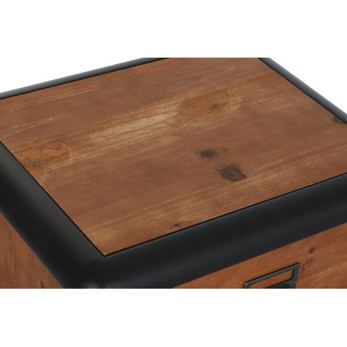 MESITA DE NOCHE ABETO METAL 48X40X62 MARRON OSCURO