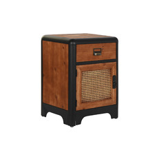 MESITA DE NOCHE ABETO METAL 48X40X62 MARRON OSCURO