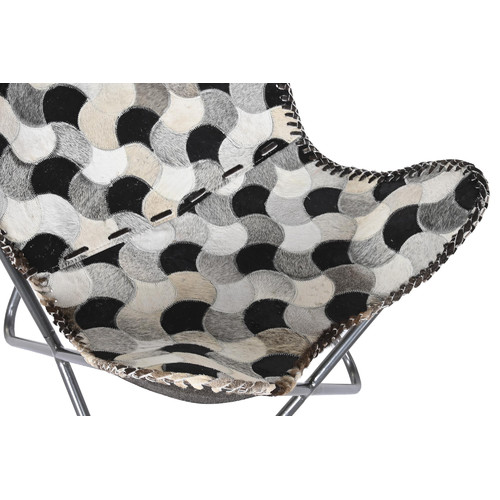 SILLON PIEL HIERRO 70X70X90 ROMBOS MARRON