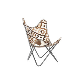 SILLON PIEL HIERRO 70X70X90 ROMBOS MARRON