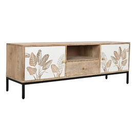MUEBLE TV MANGO METAL 140X40X50 HOJA BLANCO