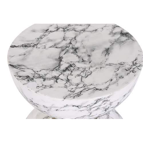 MESITA AUXILIAR HIERRO 33X33X35 SIMIL MARMOL