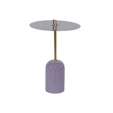 MESITA AUXILIAR HIERRO PIEL 40X40X56 ASA LACADO