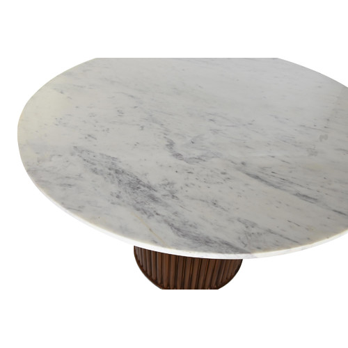 MESA COMEDOR MARMOL METAL 110X110X76 COBRIZO