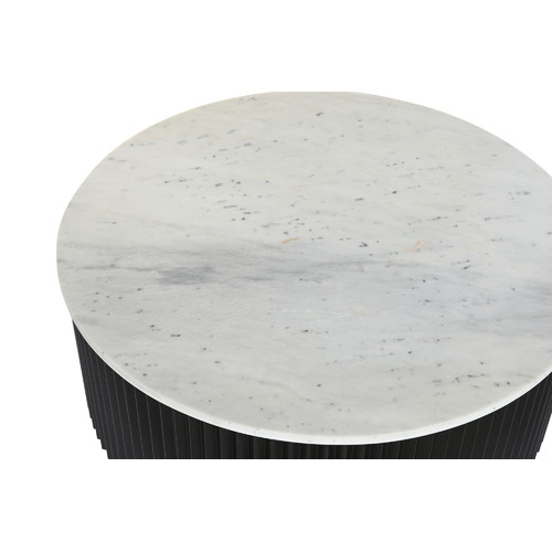 MESA CENTRO METAL MARMOL 80X80X40 NEGRO