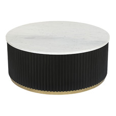 MESA CENTRO METAL MARMOL 80X80X40 NEGRO