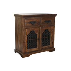 APARADOR SHEESHAM METAL 90X40X90 MARRON OSCURO