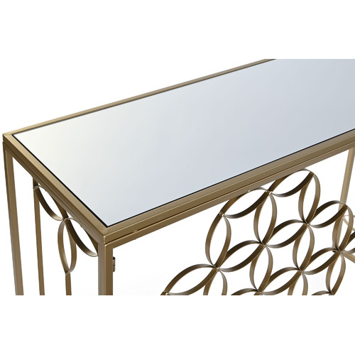 CONSOLA METAL ESPEJO 120X40X80 DORADO