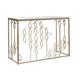 CONSOLA METAL ESPEJO 120X40X80 DORADO