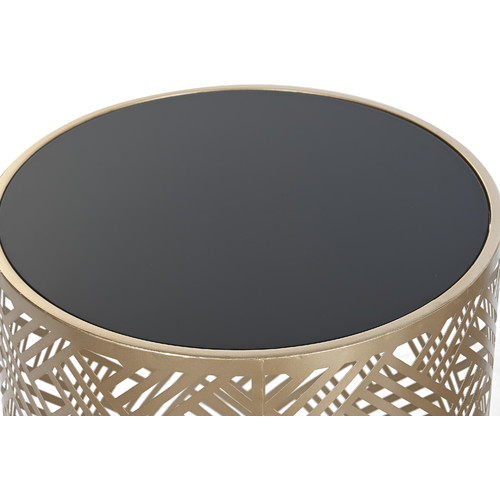 MESITA AUXILIAR SET 2 METAL CRISTAL 42X42X55