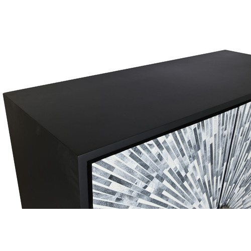 APARADOR HUESO RESINA 100X40X140 TARACEA NEGRO