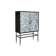 APARADOR HUESO RESINA 100X40X140 TARACEA NEGRO