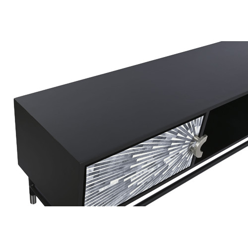 MUEBLE TV HUESO RESINA 170X40X50 TARACEA NEGRO