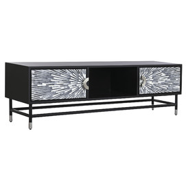MUEBLE TV HUESO RESINA 170X40X50 TARACEA NEGRO