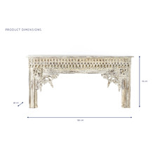 CONSOLA MANGO 150X41X76 ENVEJECIDO BLANCO