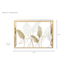 CONSOLA METAL ESPEJO 108X37X80 HOJAS DORADO CONSOLA METAL ESPEJO 108X37X80 HOJAS DORADO