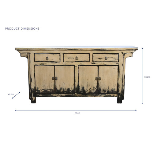 BUFFET OLMO 176X42X83 ENVEJECIDO CREMA