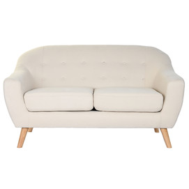 SOFA POLIESTER RUBBERWOOD 146X84X82 2 PLAZAS CREMA