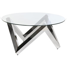 MESA CENTRO ACERO CRISTAL TEMPLADO 90X90X45