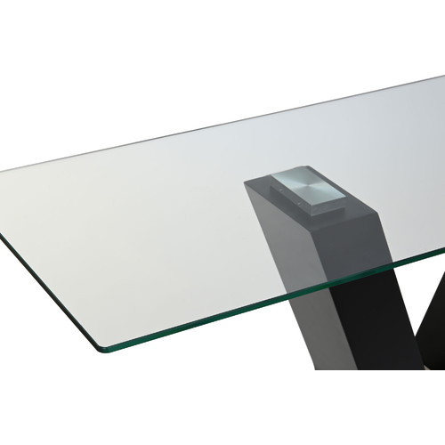 CONSOLA CRISTAL TEMPLADO MDF 120X40X76 NEGRO