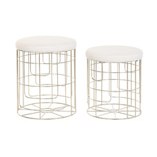 REPOSAPIES SET 2 POLIESTER METAL 38X38X44 DORADO