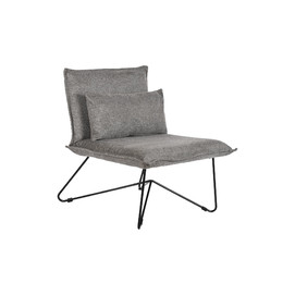 SILLON POLIESTER METAL 66X78X75 CON COJIN GRIS