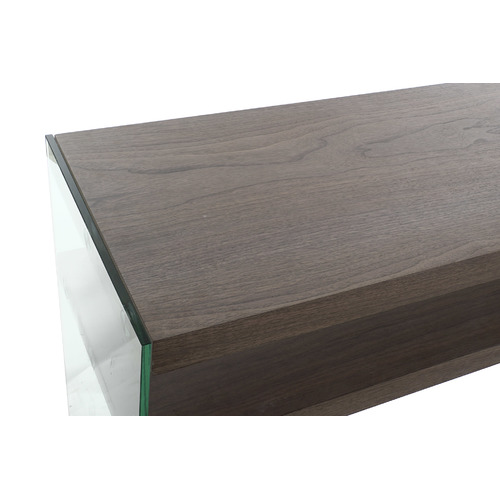 CONSOLA CRISTAL MDF 160X45X80 NOGAL MARRON