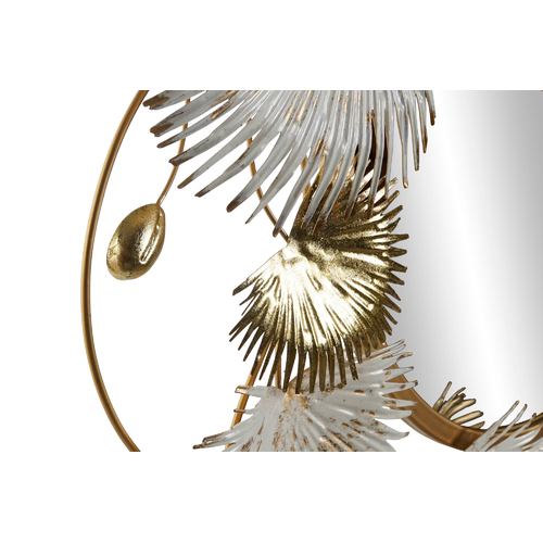 ESPEJO METAL CRISTAL 93X7X93 HOJAS DORADO