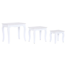 MESITA AUXILIAR SET 3 MDF MADERA 53X35X47 BLANCO