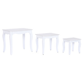 MESITA AUXILIAR SET 3 MDF MADERA 53X35X47 BLANCO