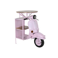 MESA HIERRO MANGO 116X72X110 MOTO ROSA PALO