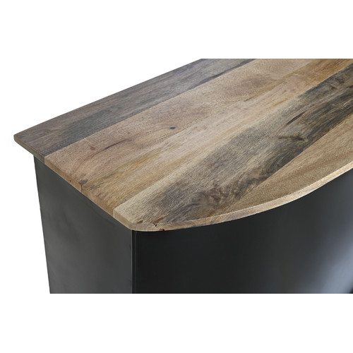 MUEBLE BAR MANGO HIERRO 157X52X90 FOCOS NEGRO