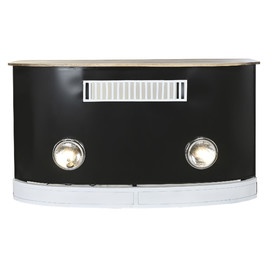 MUEBLE BAR MANGO HIERRO 157X52X90 FOCOS NEGRO