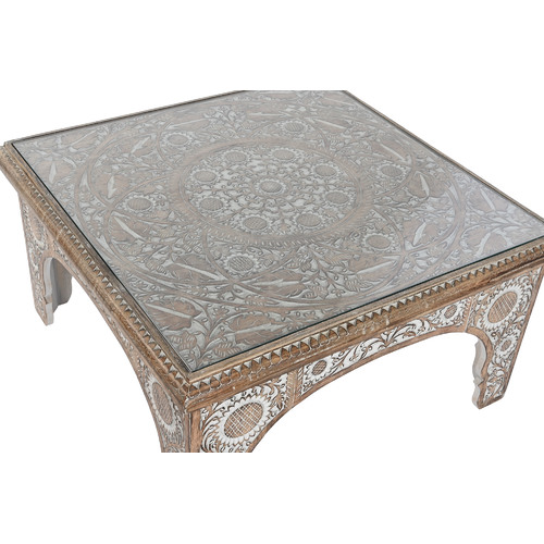 MESA CENTRO MANGO CRISTAL 81X81X45 NATURAL