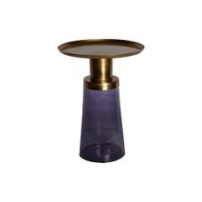 MESITA AUXILIAR CRISTAL HIERRO 37X37X50 AZUL