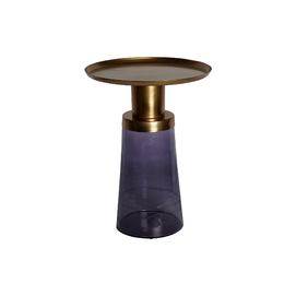 MESITA AUXILIAR CRISTAL HIERRO 37X37X50 AZUL