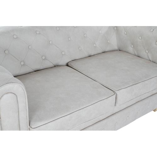 SOFA POLIESTER MADERA 151X80X70 CAPITONE BLANCO