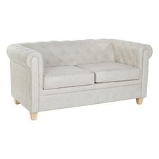 SOFA POLIESTER MADERA 151X80X70 CAPITONE BLANCO