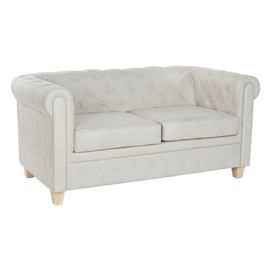SOFA POLIESTER MADERA 151X80X70 CAPITONE BLANCO