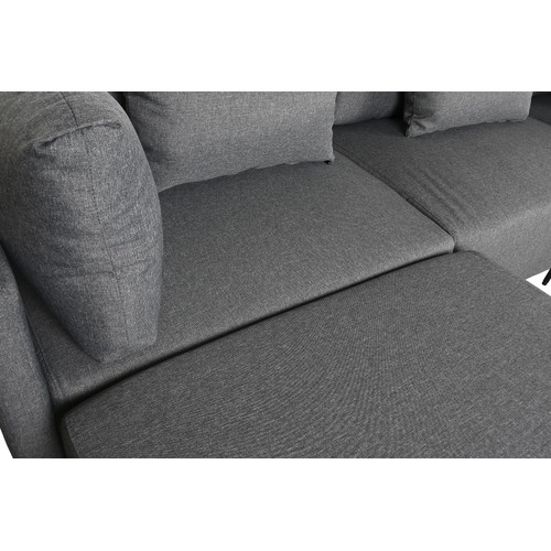 SOFA POLIESTER METAL 276X152,5X84 GRIS