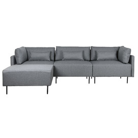 SOFA POLIESTER METAL 276X152,5X84 GRIS