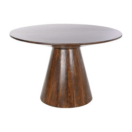 MESA COMEDOR MANGO 120X120X76 37,10 MARRON OSCURO