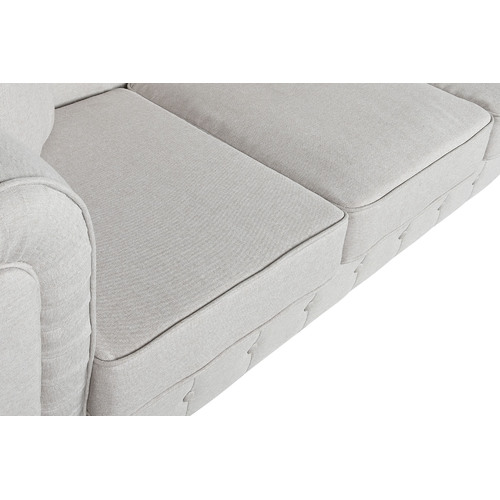 SOFA POLIESTER MADERA 209X84X76 CREMA