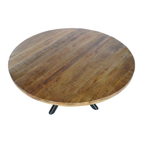 MESA COMEDOR MANGO METAL 150X150X76 NATURAL