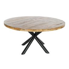 MESA COMEDOR MANGO METAL 150X150X76 NATURAL