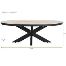 MESA CENTRO METAL MANGO 130X70X45 NATURAL