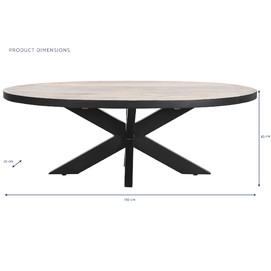 MESA CENTRO METAL MANGO 130X70X45 NATURAL